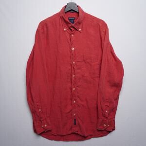 Vintage Gant "The Linen Shirt" Size L 100% Linen Button Down‎ Collar